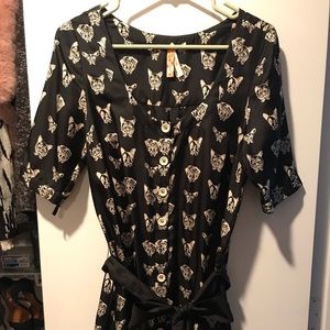 Anthropologie button down dress (dog print)